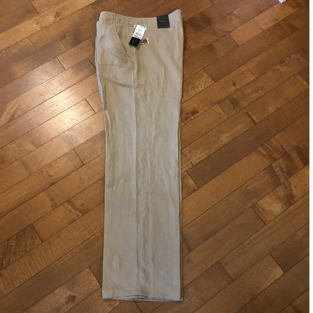 NWT Bloomingdales the mens store linen kahaki pants size 34 X 32